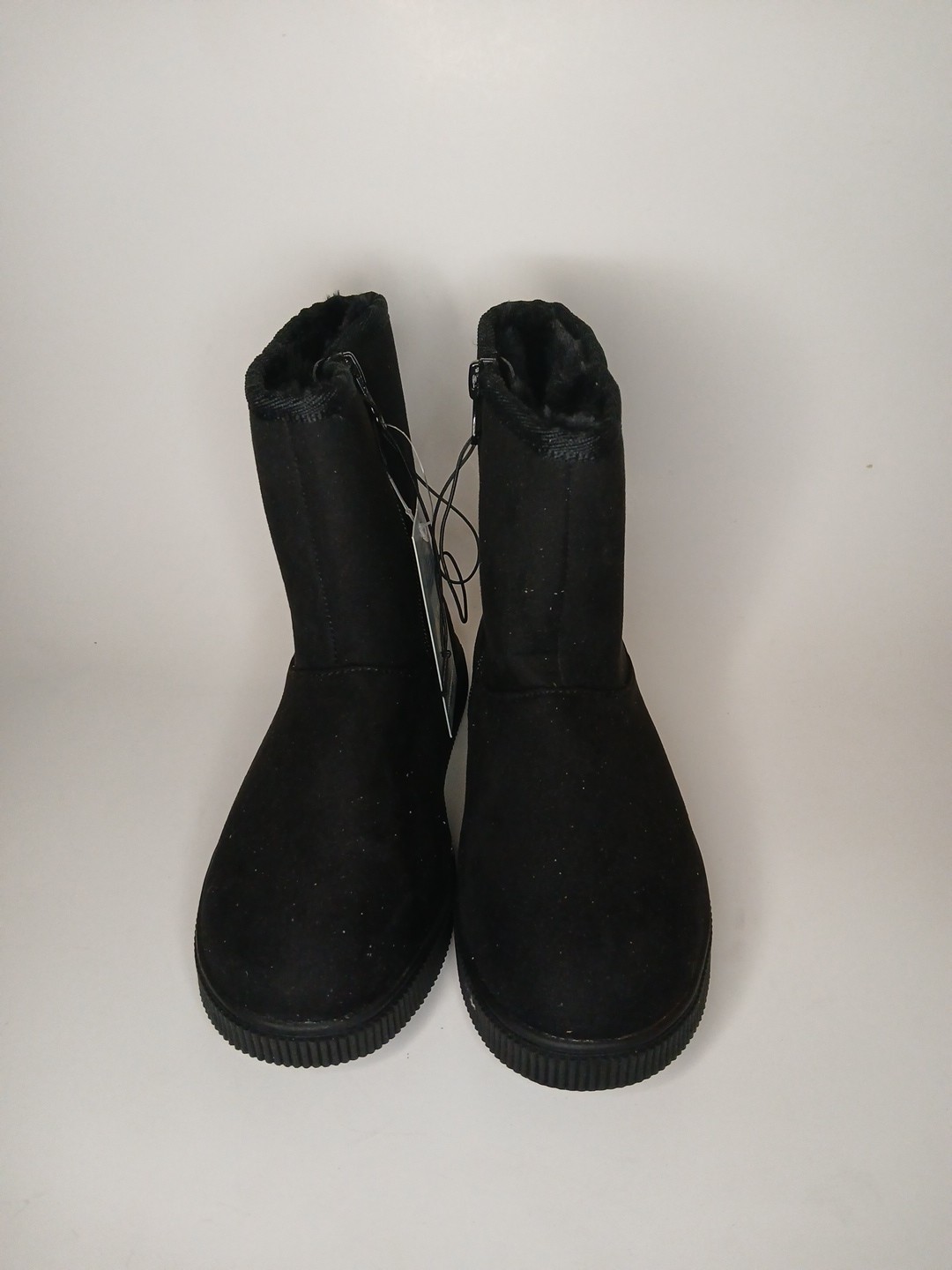 Girl Black Boot Size 13 Confortable Warm No-heel Zip-up Faux Suede NWT Cat&Jack
