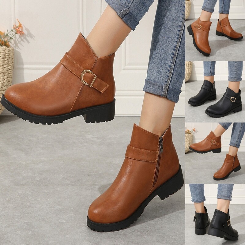 Women Winter Boots Platform Ankle Booties Outdoor Womens Punk Slip Resistant