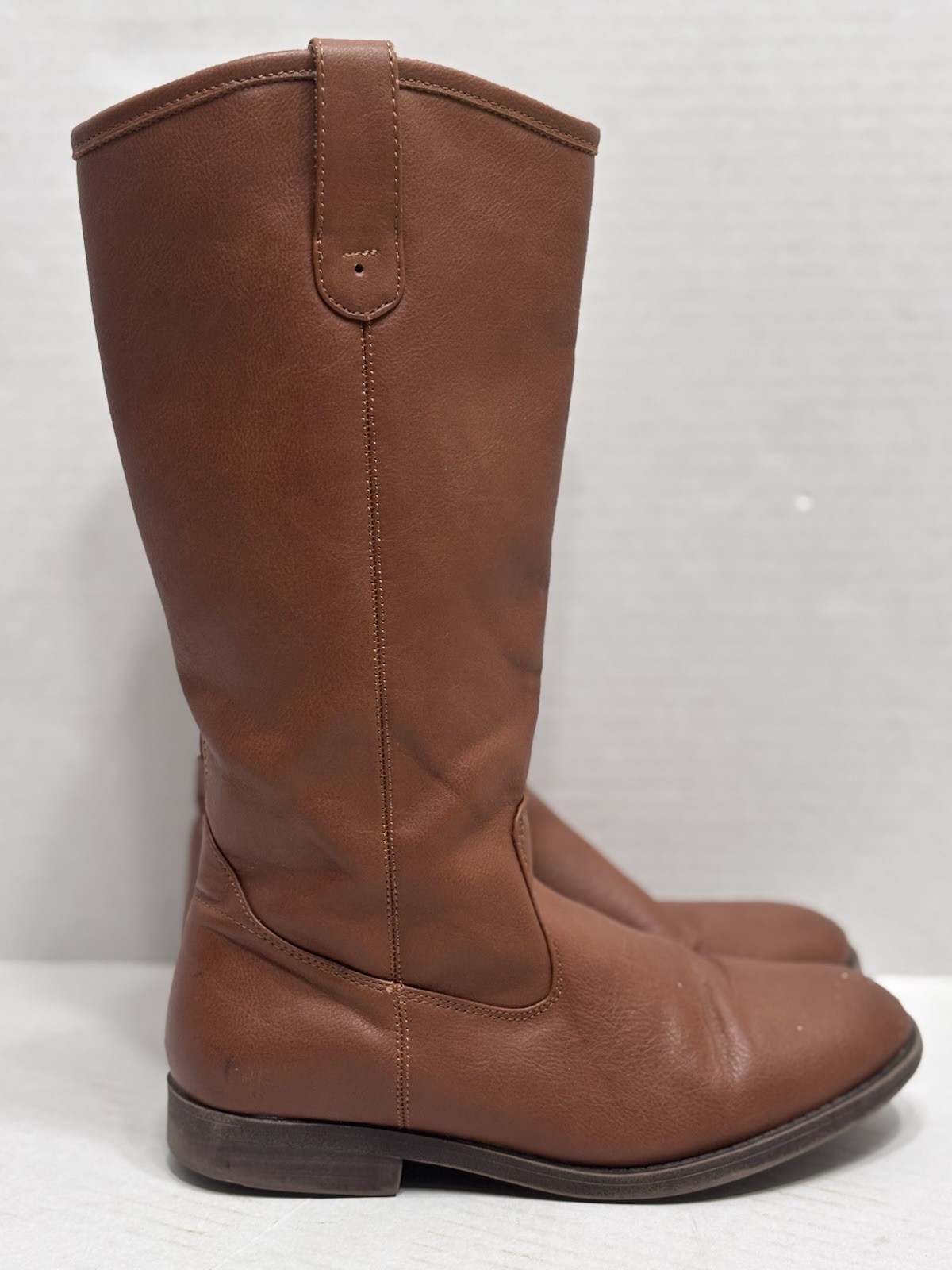 Frye Melissa Button Girls Boots Cognac Size 2 Youth Missing Buttons Tall Zip