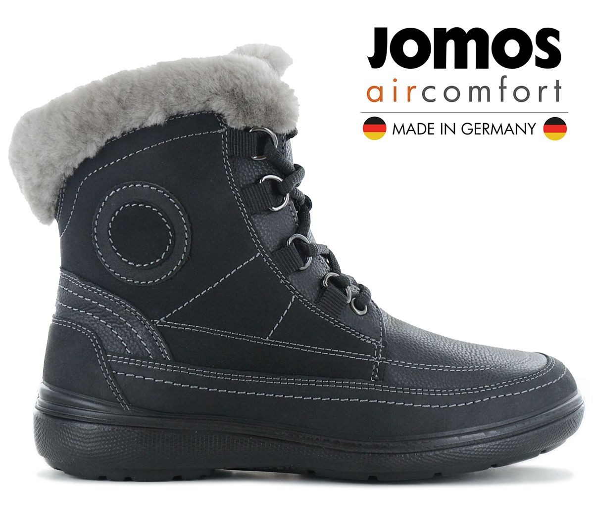 JOMOS Freewalk Boots – Women Winter Boots With Lambswool Lined Leather Black