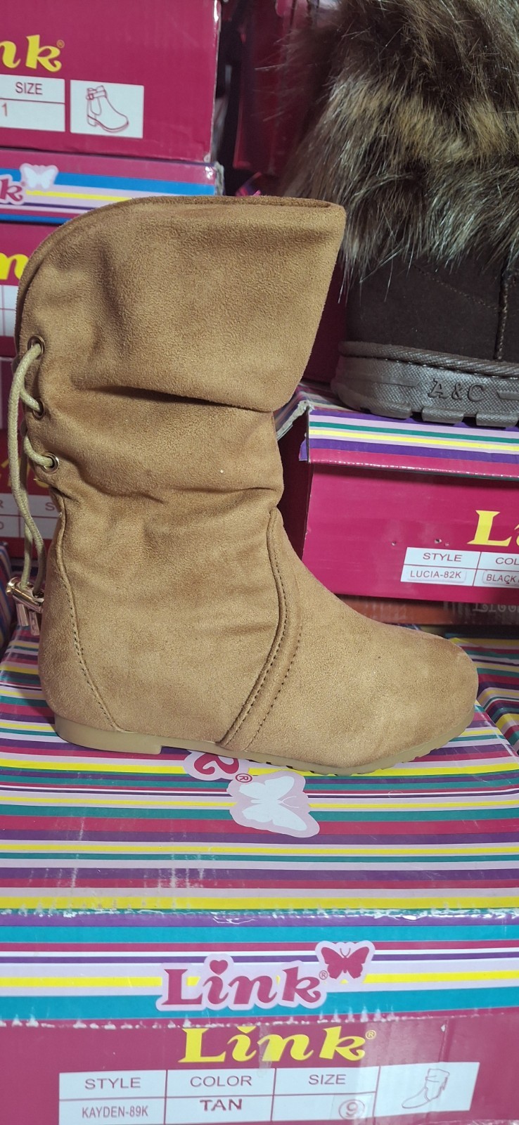 Tan Color Dress Up Girls Boots Sz9