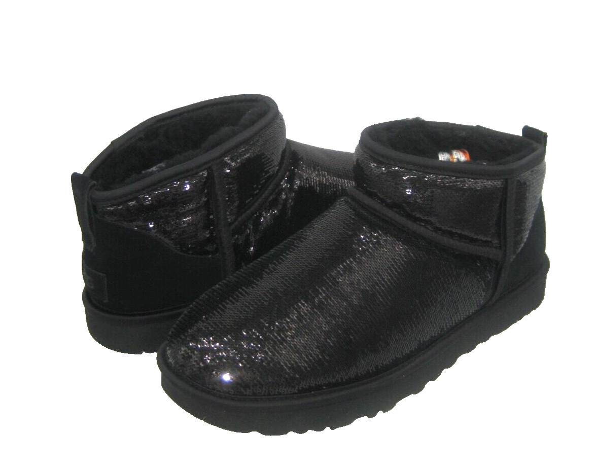 UGG CLASSIC MINI MIRROR BALL WOMEN BOOTS BLACK US 11 /UK 9 /EU 42