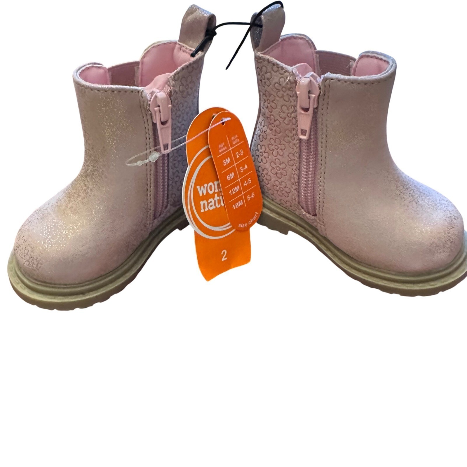 Girl Boots Size 2 Toddler Pink Glitter Ankle Shoes