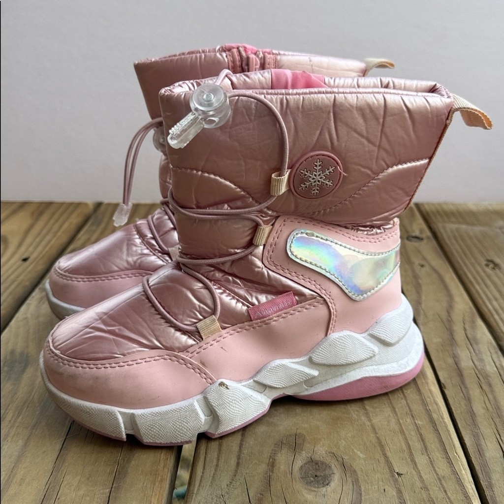 Pink Girl’s Size 13 Winter Snow Boots Zip Up Faux Fur Lined