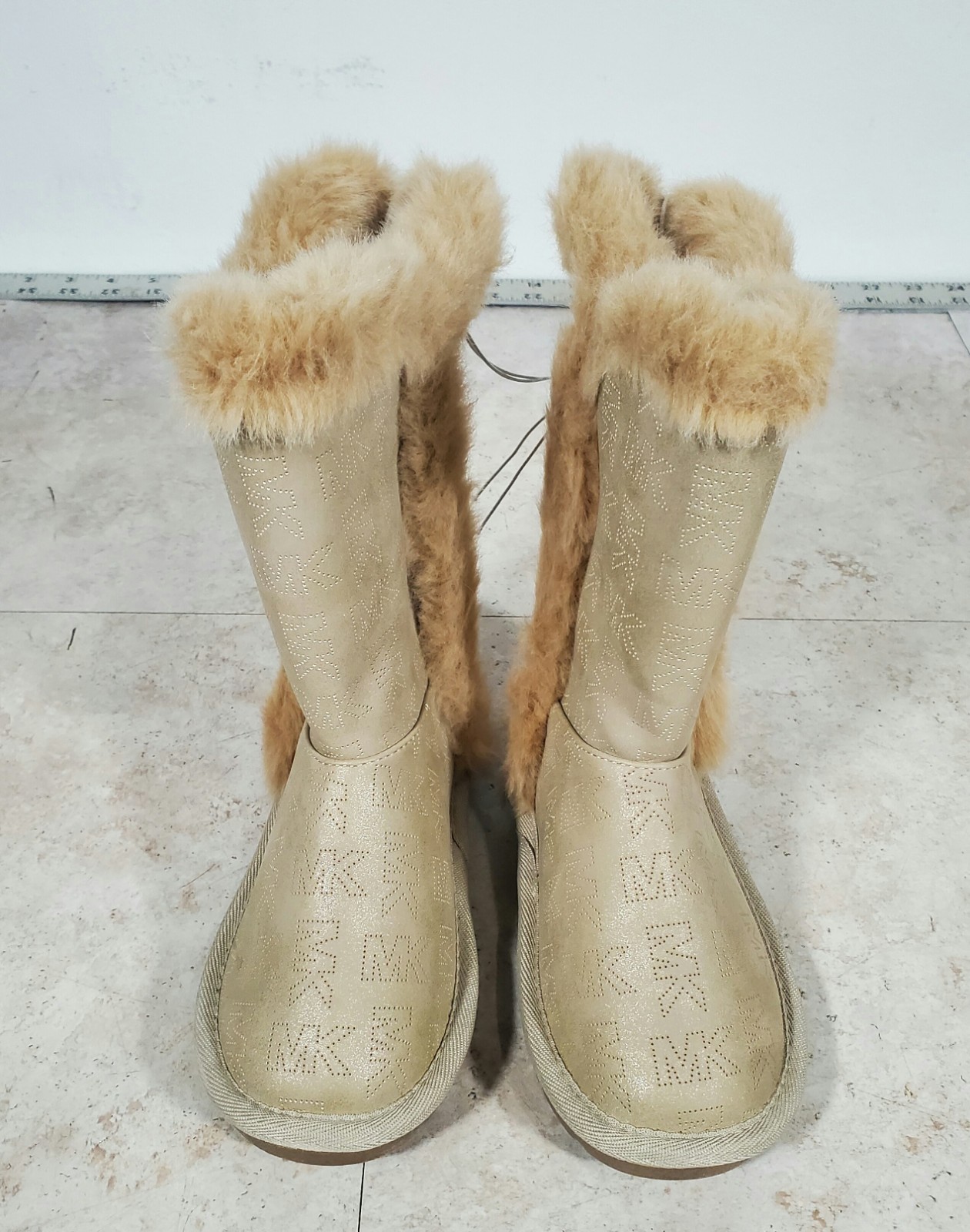 Michael Kors Girls Winter Boots Size 13 Little Girl Luxury Fur Logo