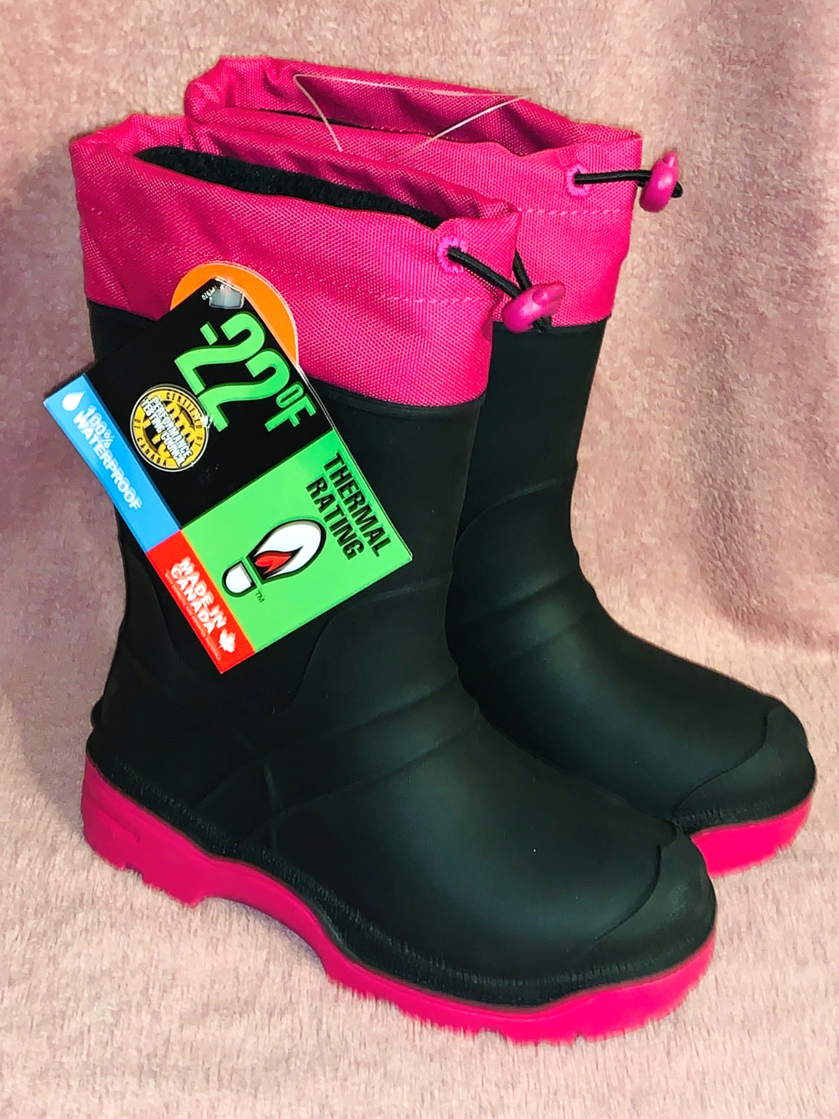 New 11 GIRLS BOOTS SNOW WONDER NATION -22F YOUTH CHILD WINTER GIRL WATERPROOF