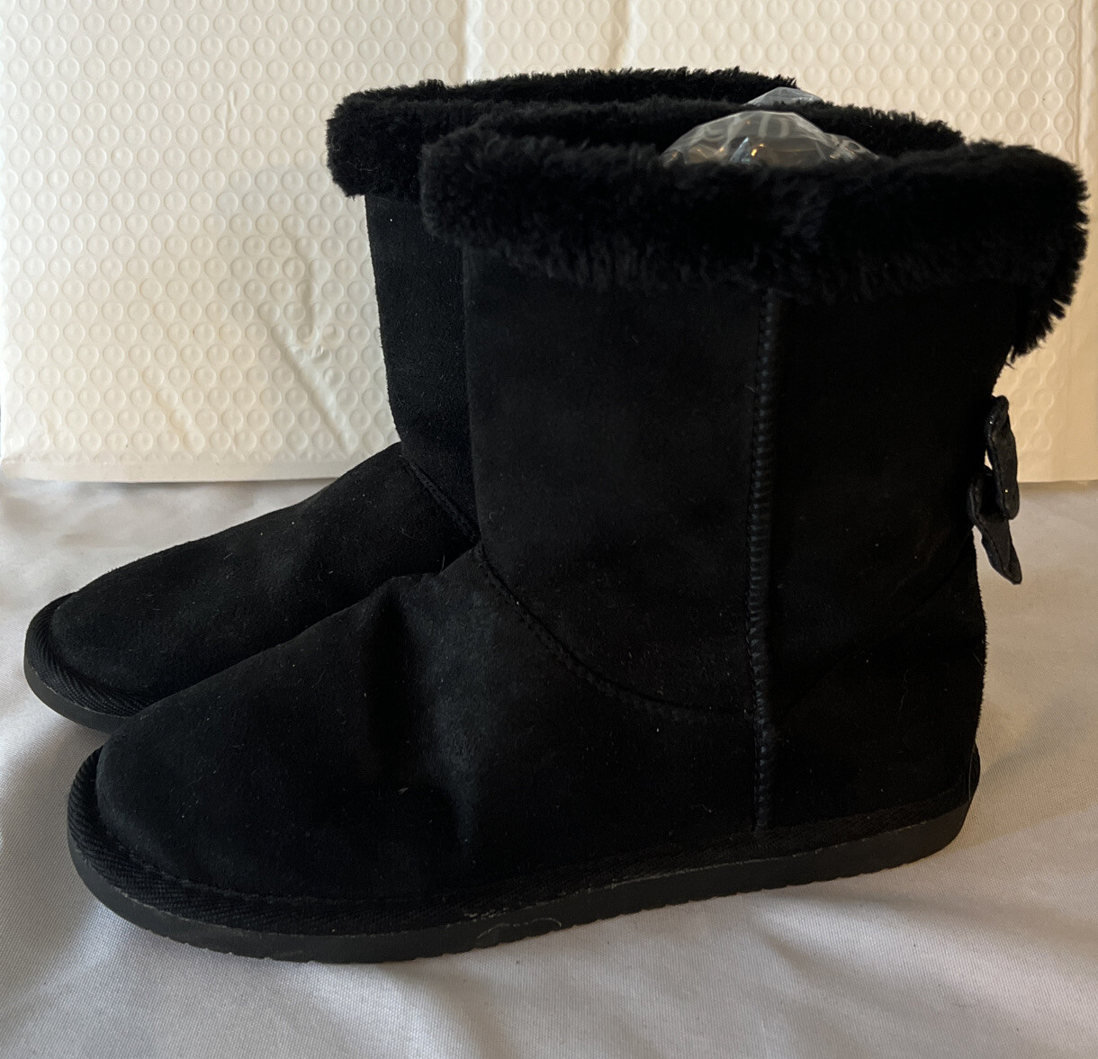 Sonoma Girls Boots Size 5 Med Black With Sparkle Bows