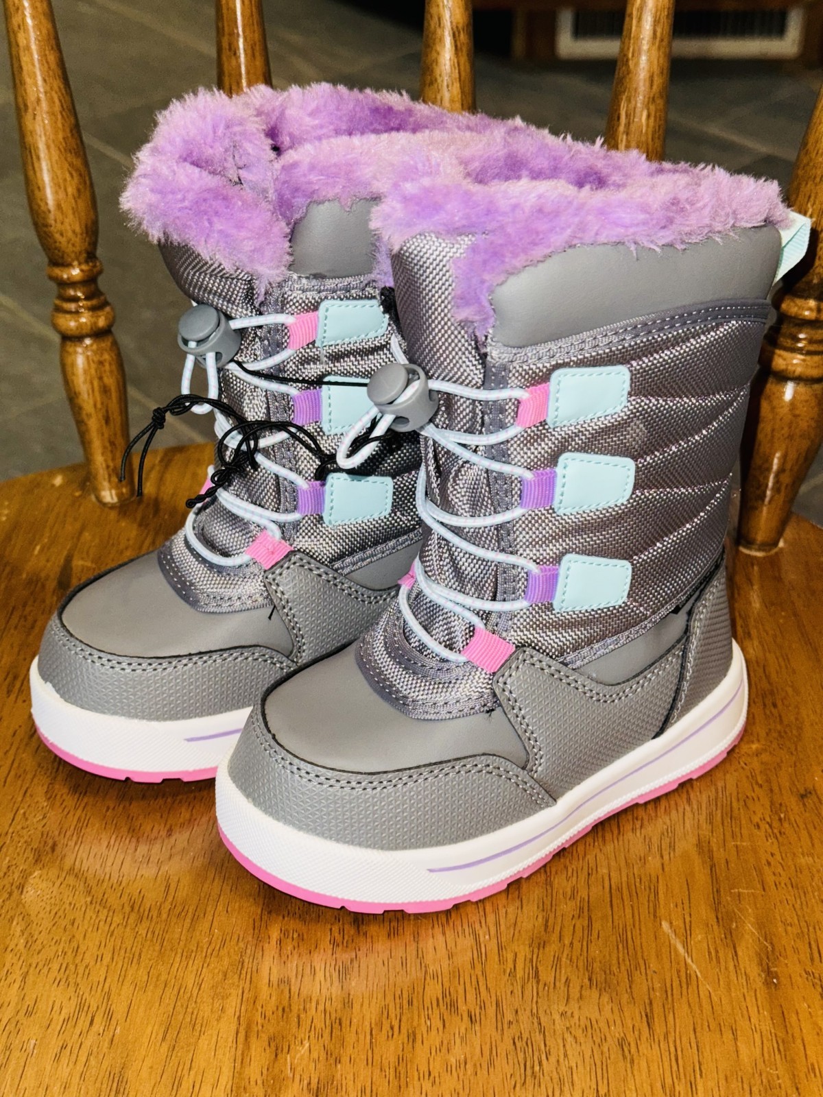 New 8 GIRLS BOOTS SNOW WONDER NATION TALL BUNGEE -20F TODDLER CHILD WINTER GIRL