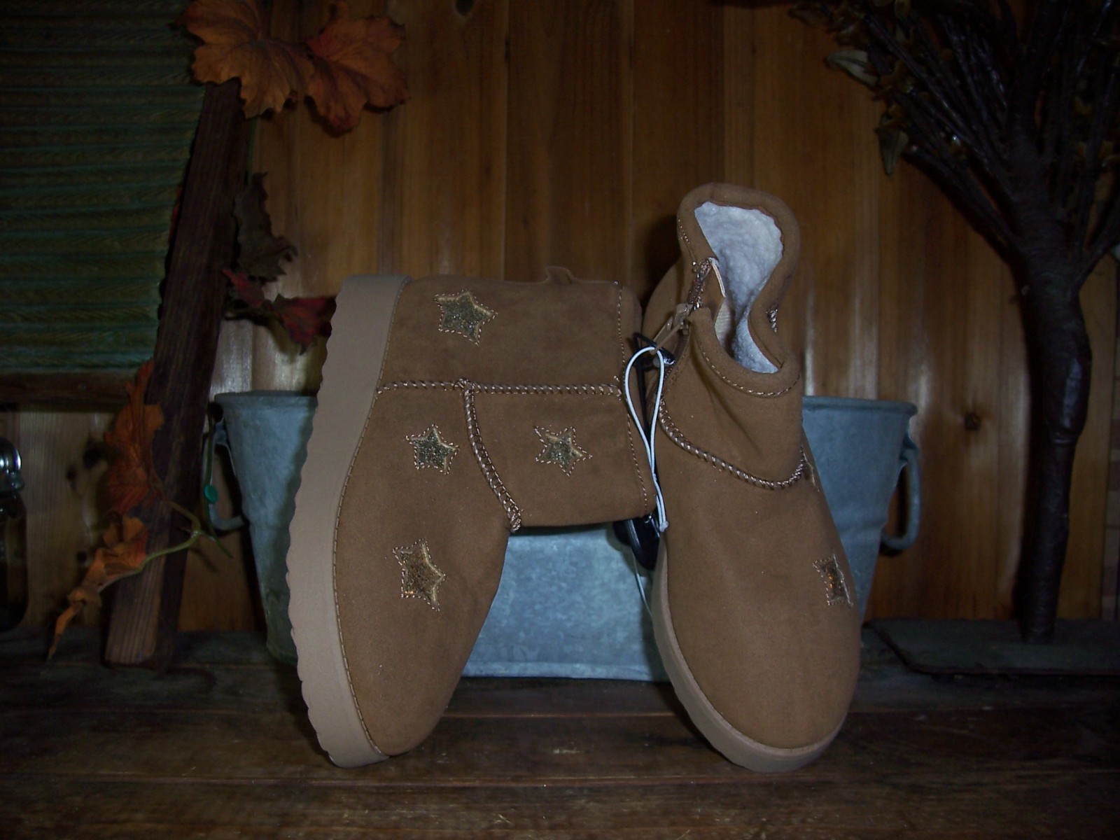 JELLY POP GIRLS STAR DESIGN ANKLE BOOTS SHOES SIZE 13 SLIP ON STYLISH SCHOOL NEW