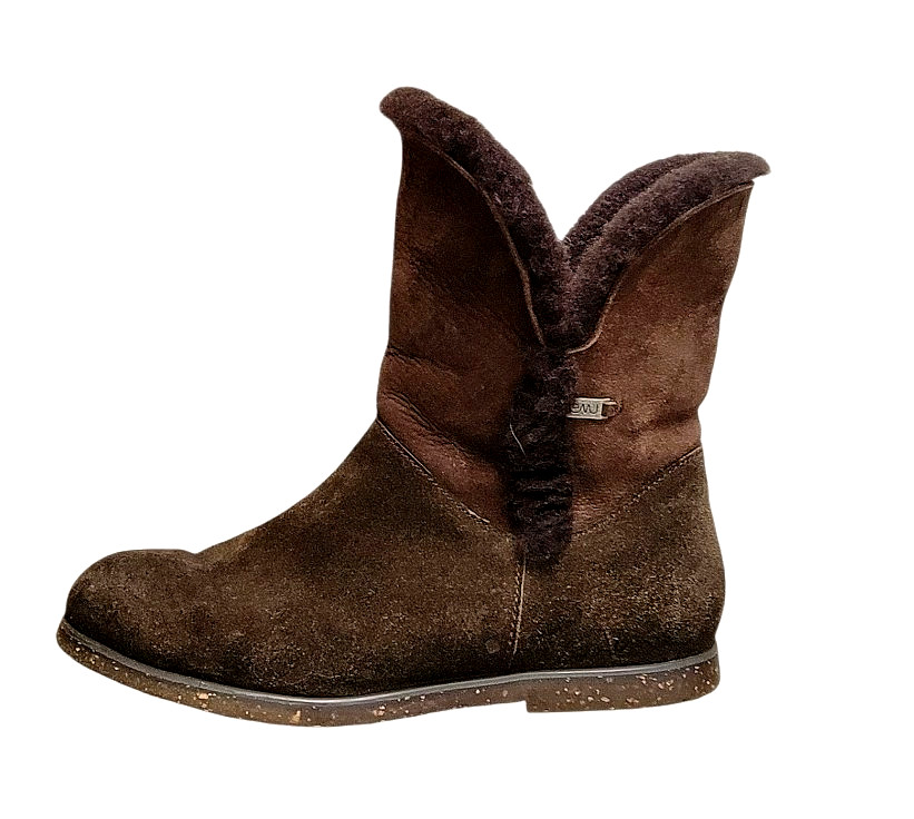 EMU AUSTRALIA KINGSLEY BLACK FOLD SUEDE WOMEN BOOTS Size US 8 EU 39