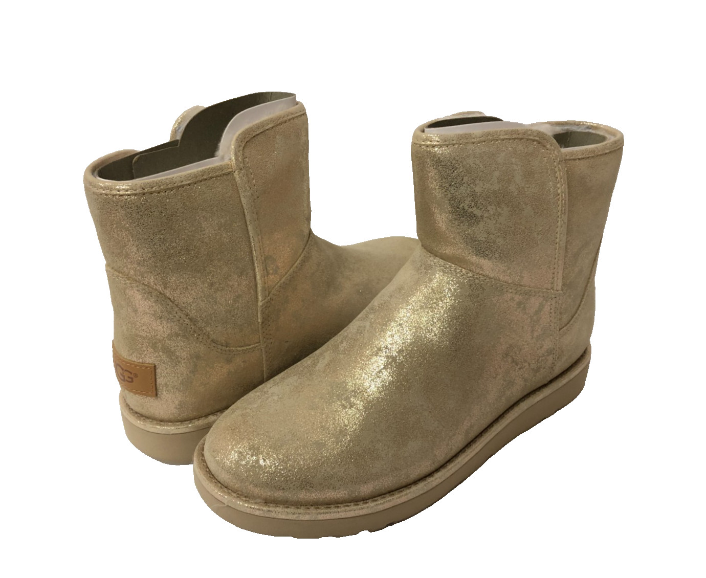 UGG ABREE MINI II STARDUST WOMEM SHORT BOOTS METALLIC GOLD US 8 /UK 6 /EU 39