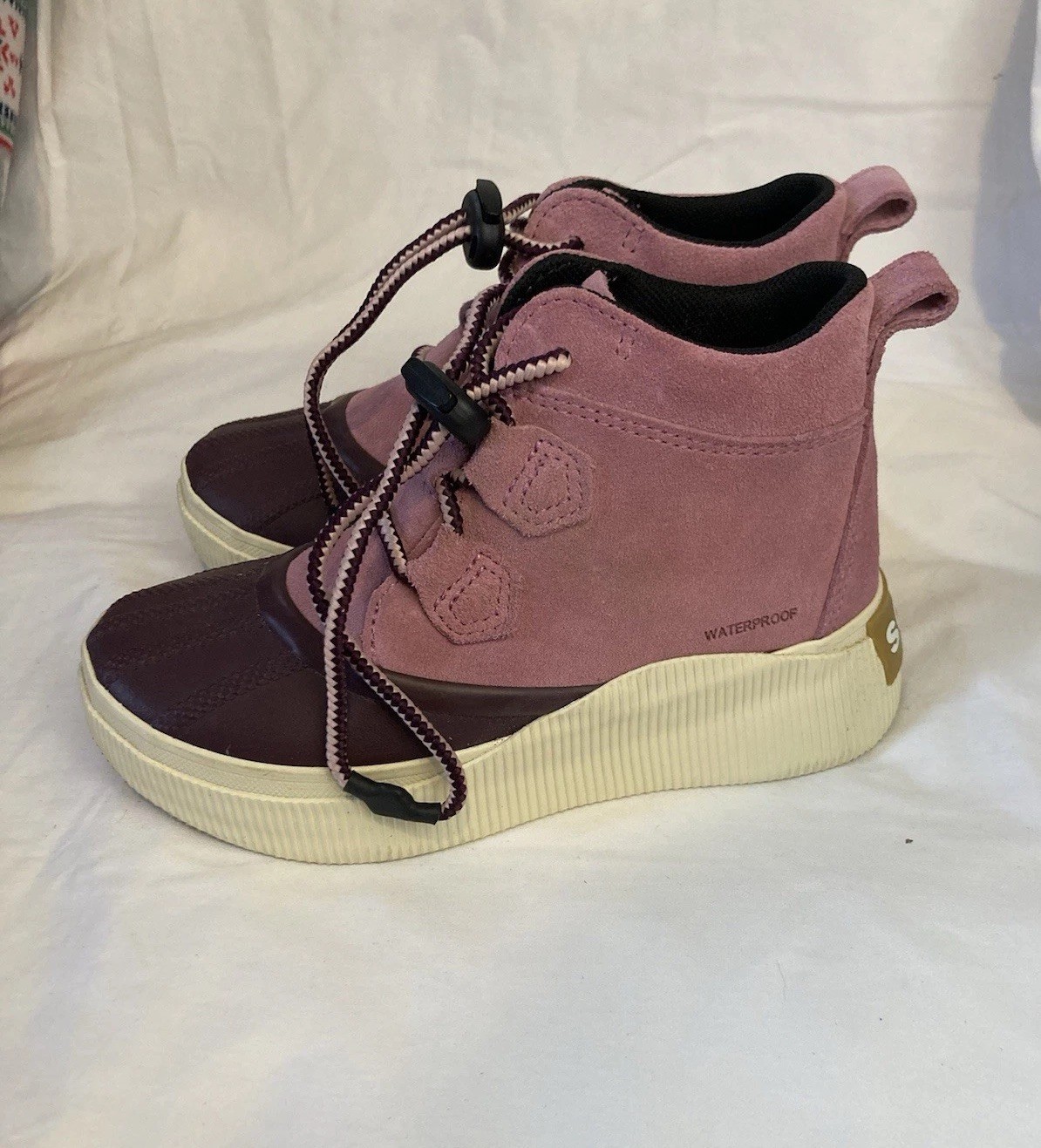 Sorel Girls Winter Boots Suede Purple Waterproof 2