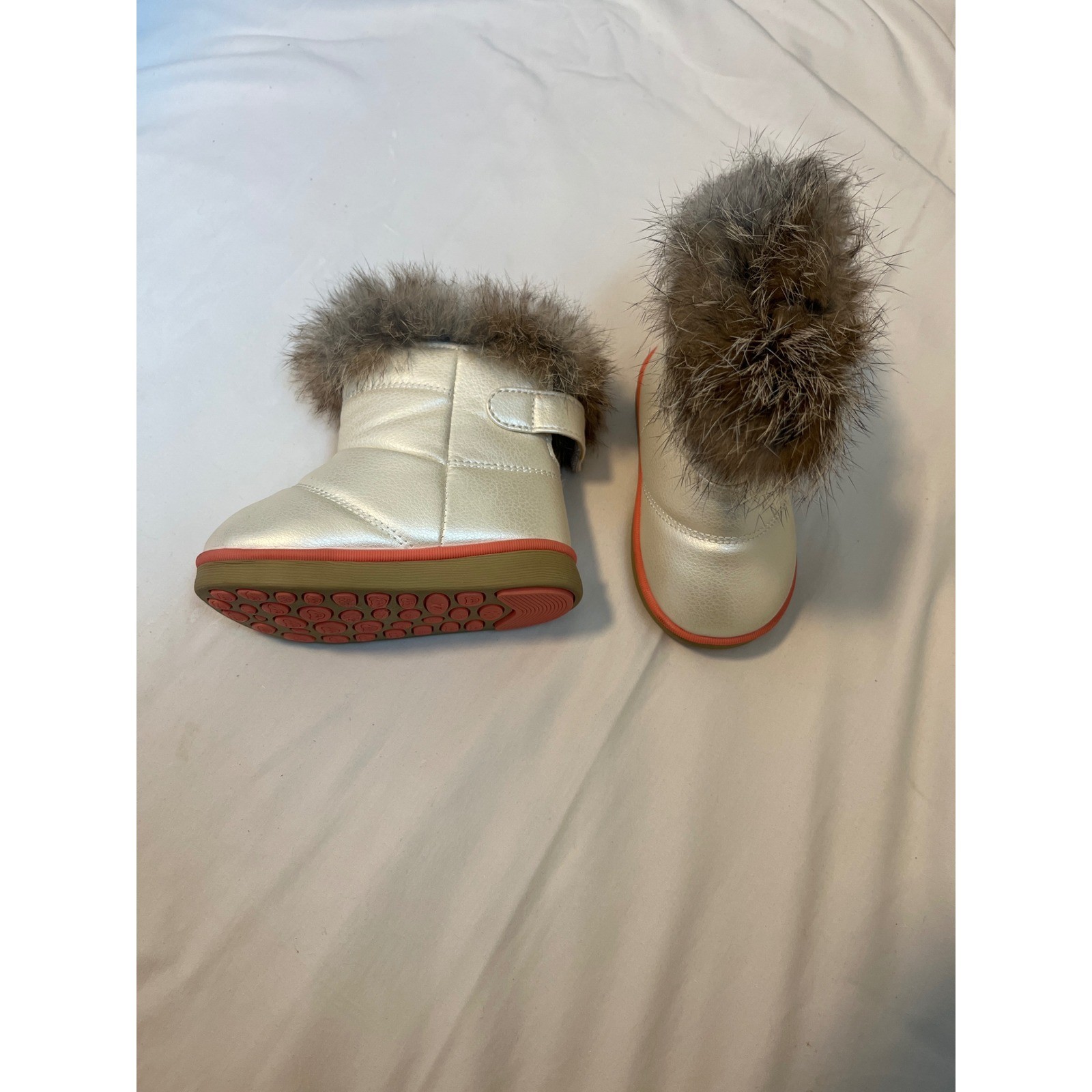 Kids Baby Faux Fur Cuff Ankle Boots Winter Warm Shoes