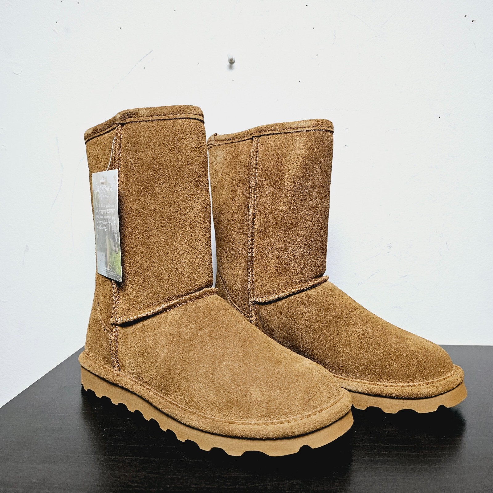 Bearpaw Women Winter Booties Elle Short Hickory II Faux Suede, Size 6 US – NEW