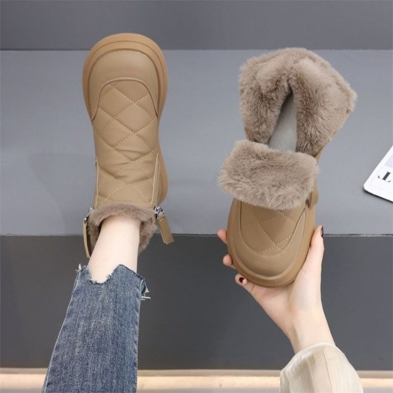 New Women Winter Boots Short Warm Snow Shoes Thick Sole S50