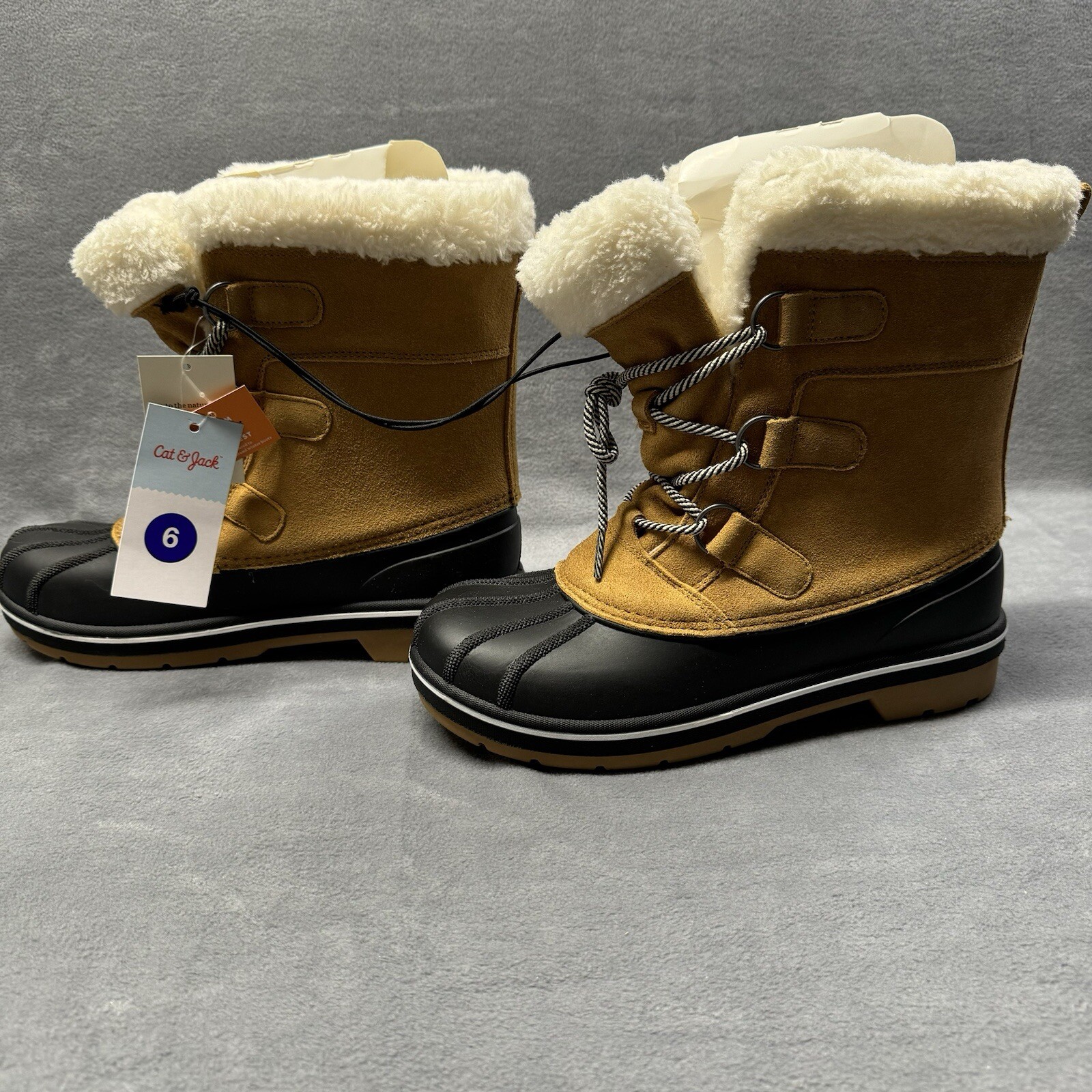 Girls’ Kit Leather Winter Boots – Cat & Jack Tan 6 All Weather