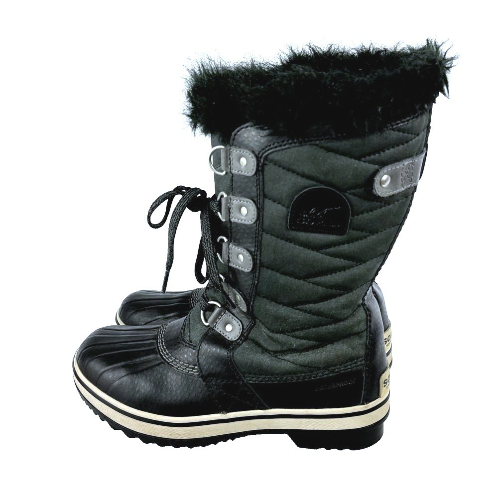 Sorel NY2419-010 Faux Fur Tofino II Black Waterproof Winter Snow Boot Girl’s 2