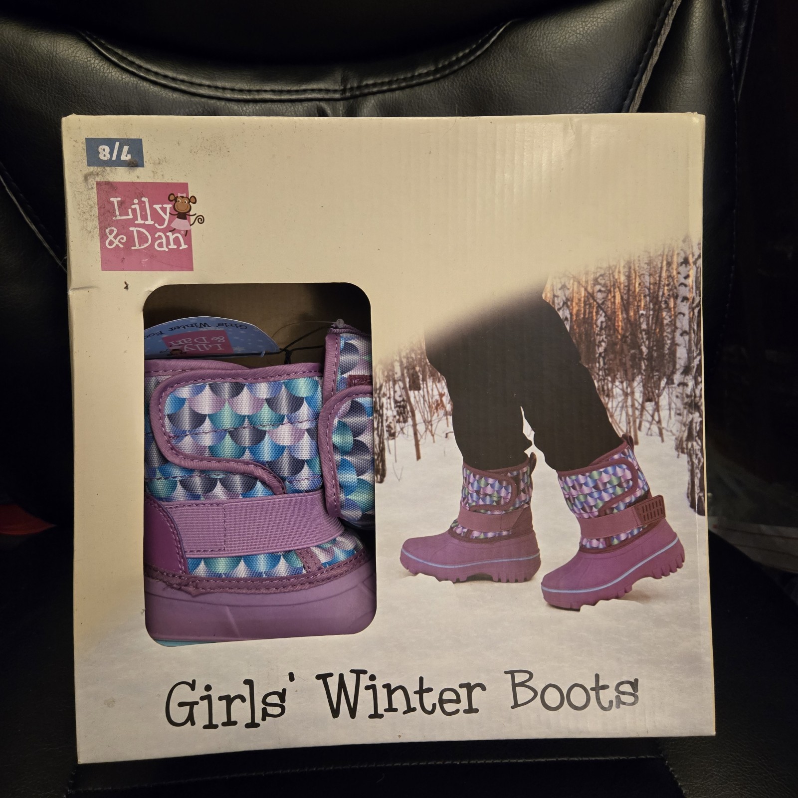 Lily & Dan Girls Winter Boots – Size 8/9 – Purple & Blue Pattern – New in Box