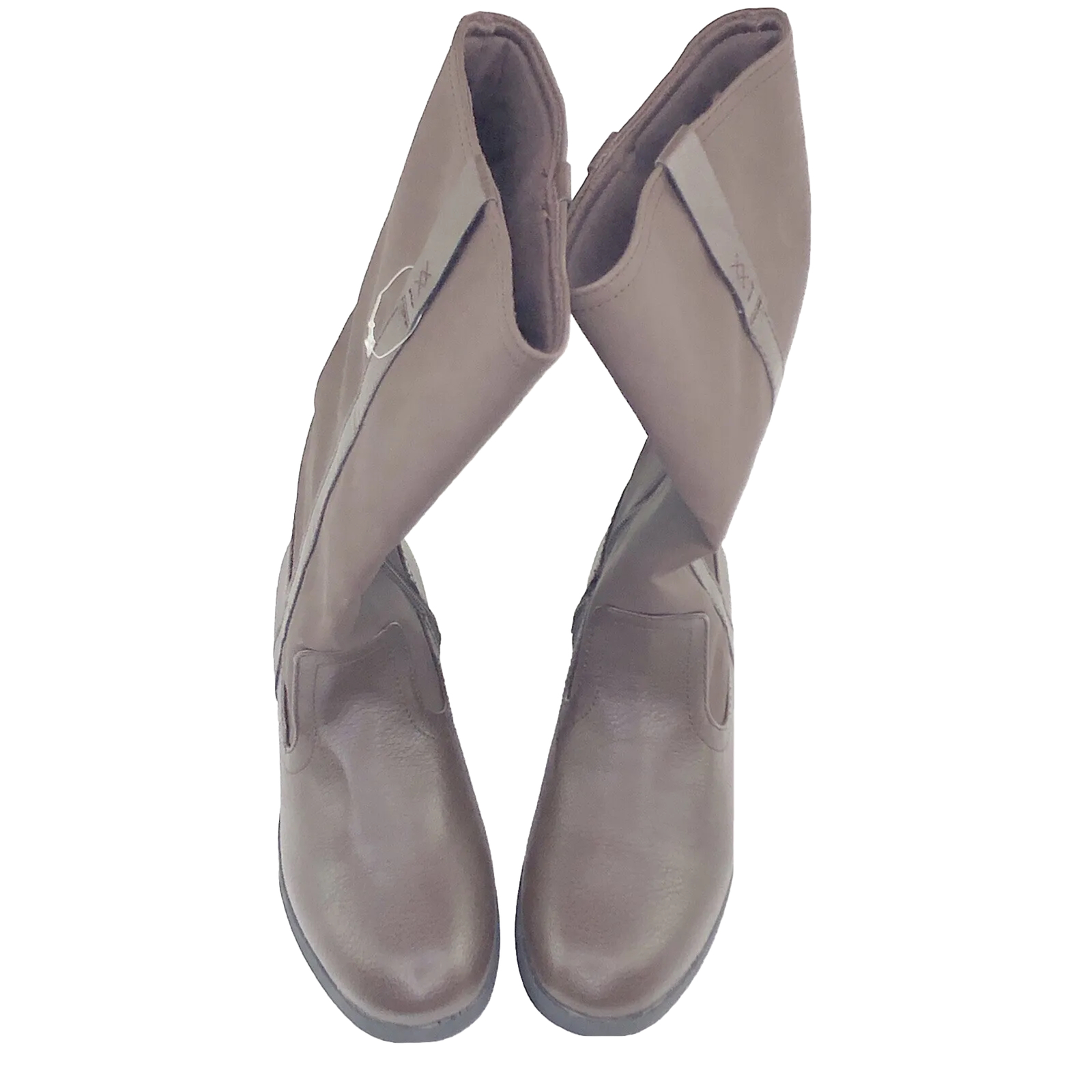 Zoe & Zac Girls Boots Size 5 Brown Mid Calf Zip Down Side Faux Leather