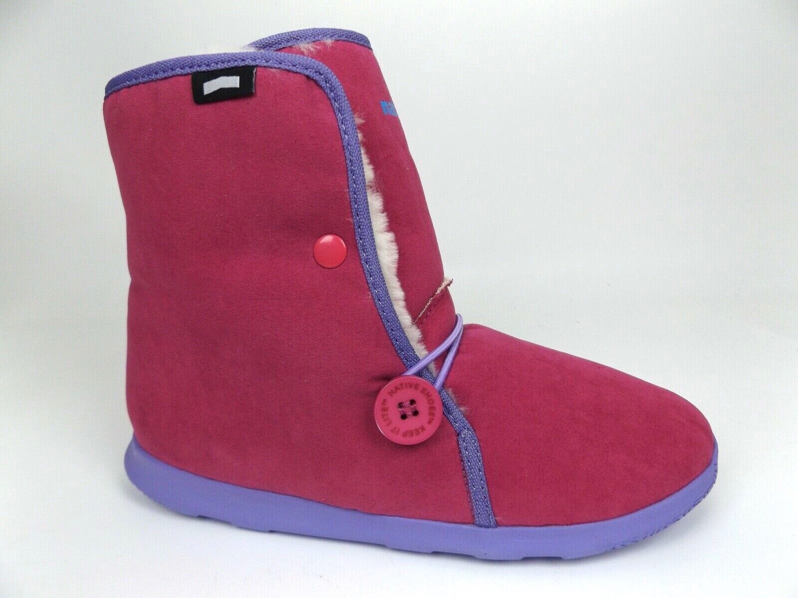 NATIVE AP Luna, Girls Winter Boots Youth Kids Size 6.0 M, Pink, Scotchgard, NEW