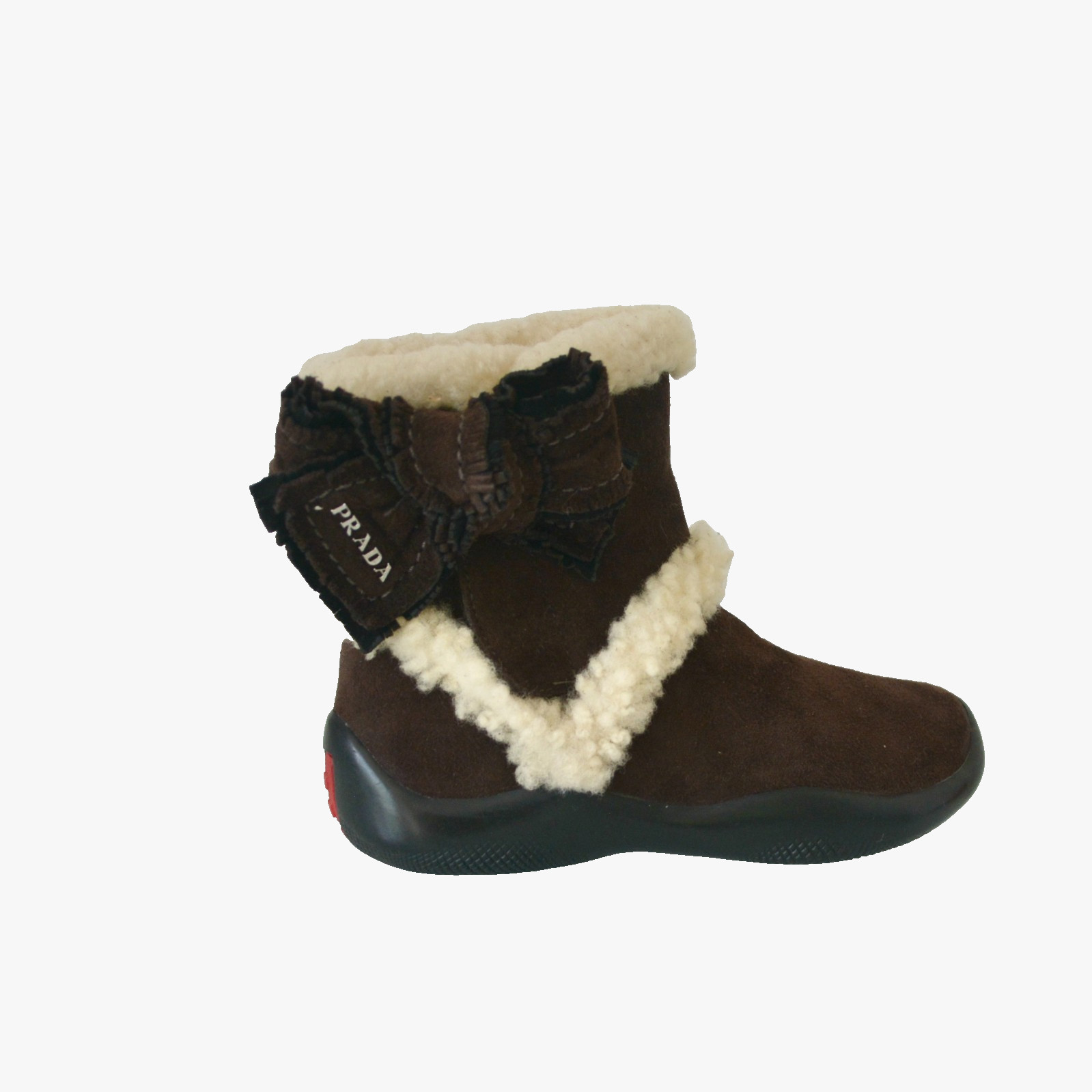NIB KIDS GIRLS PRADA SHEARLING SUEDE LEATHER BOOTS SHOES US 10 EU 27