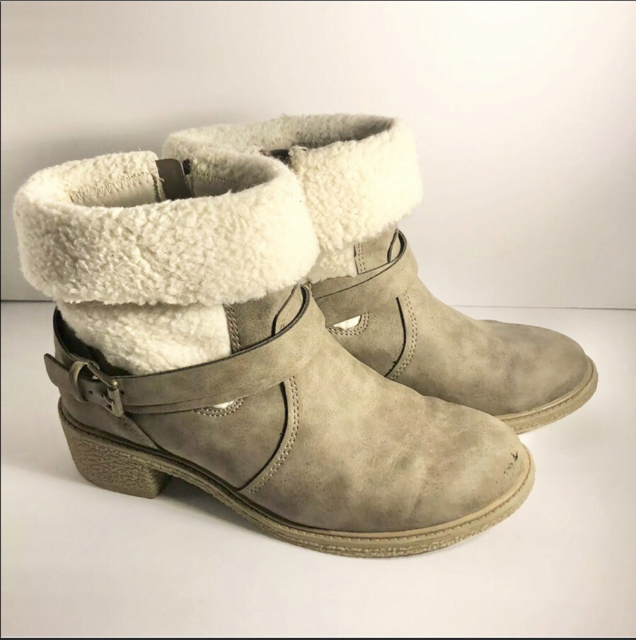 Girls/women Winter  Boots – Stevies by Steve Madden Gray Size 6 With Faux Fur