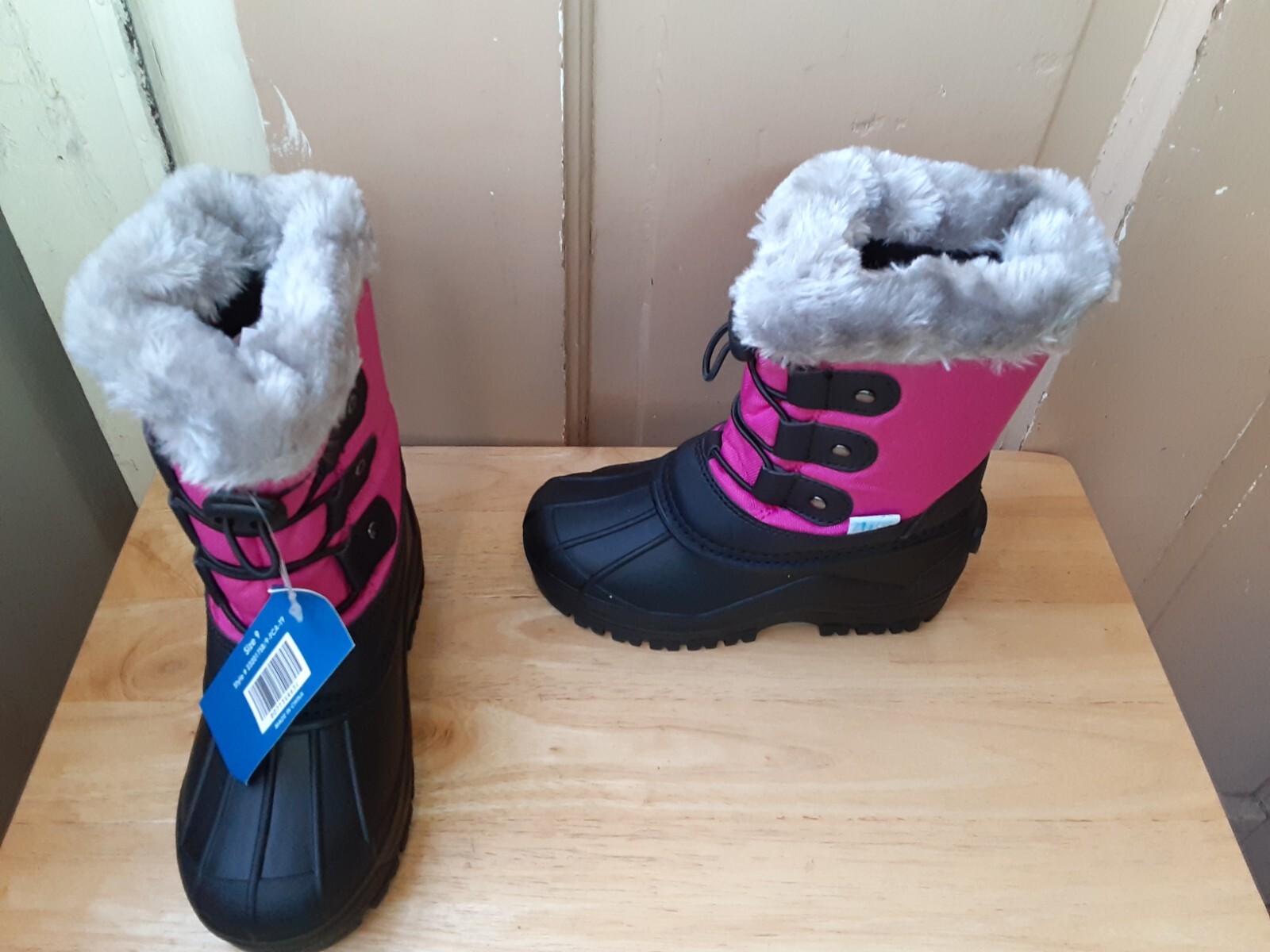Zoogs Girls Winter Fleece Lined Nylon & Rubber Boots Size 9 NEW WITH TAGS