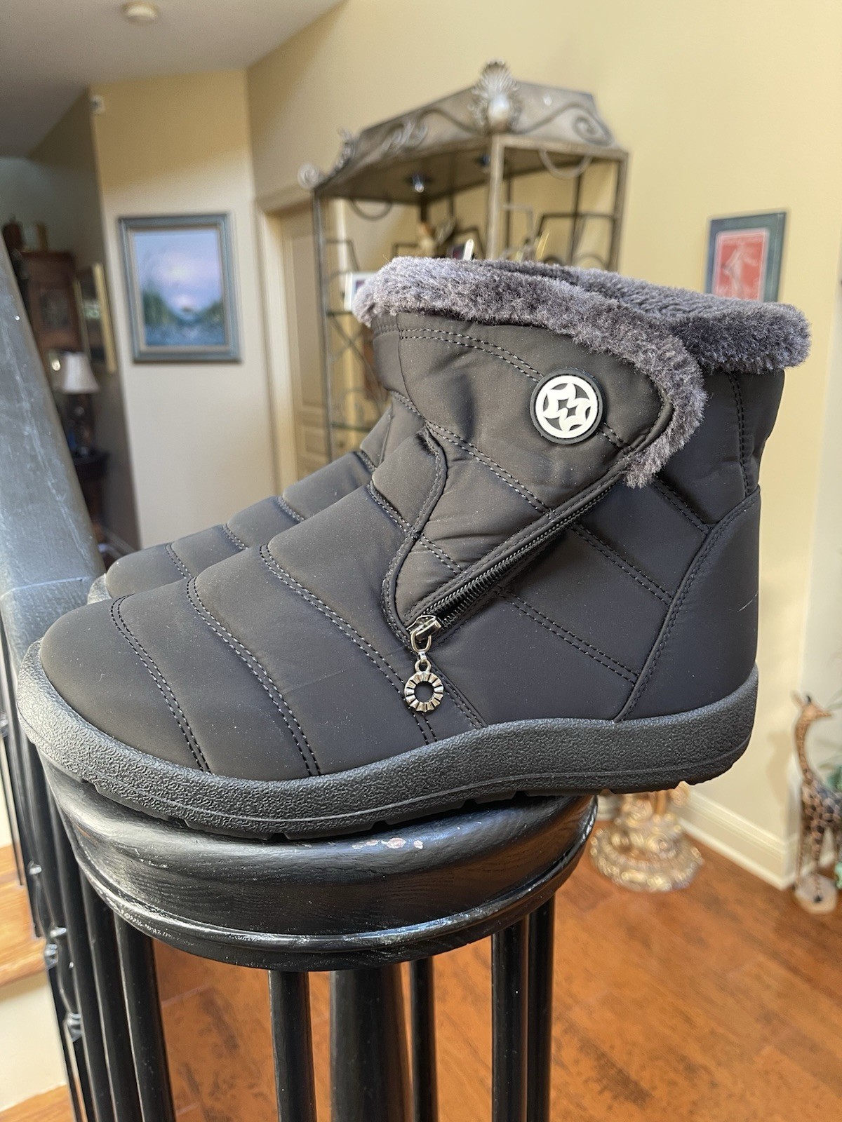 Women Fur Lined Winter Snow Ankle Boots Waterproof Outdoor Sz 43 11.5/12