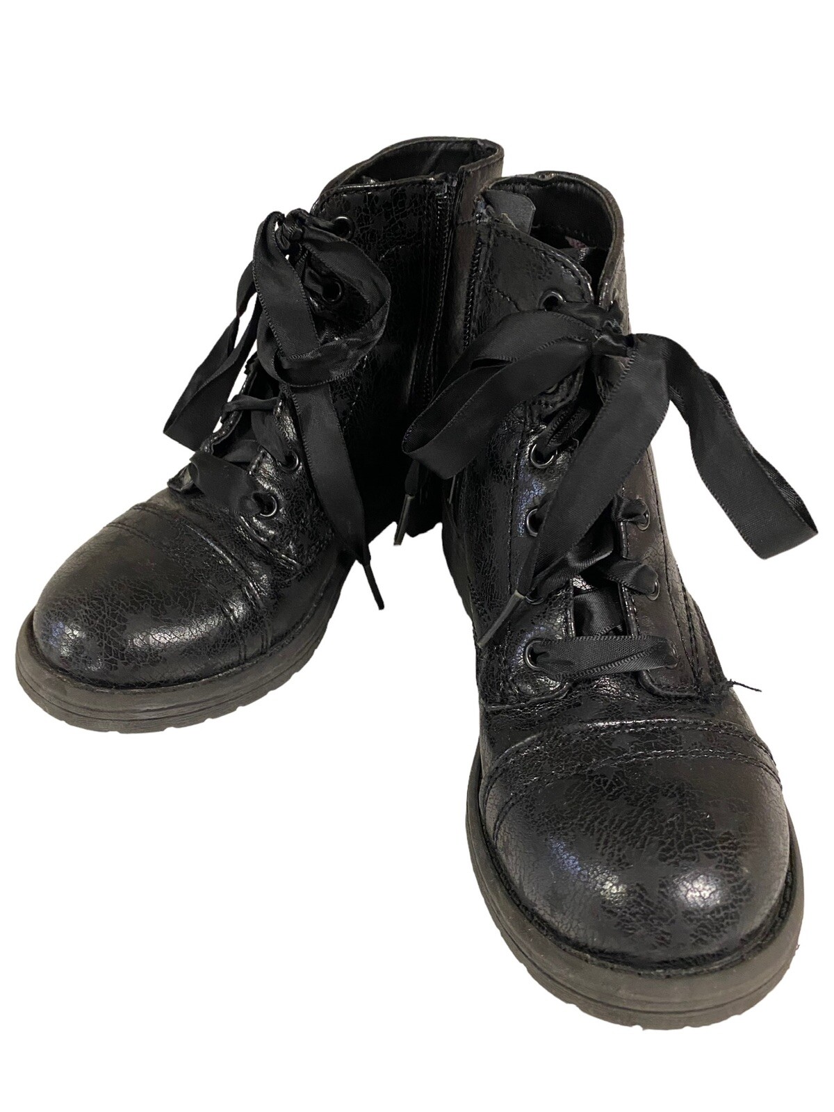 Steve Madden Girls Boots Size 13, Black, Stars, Tie, High Top