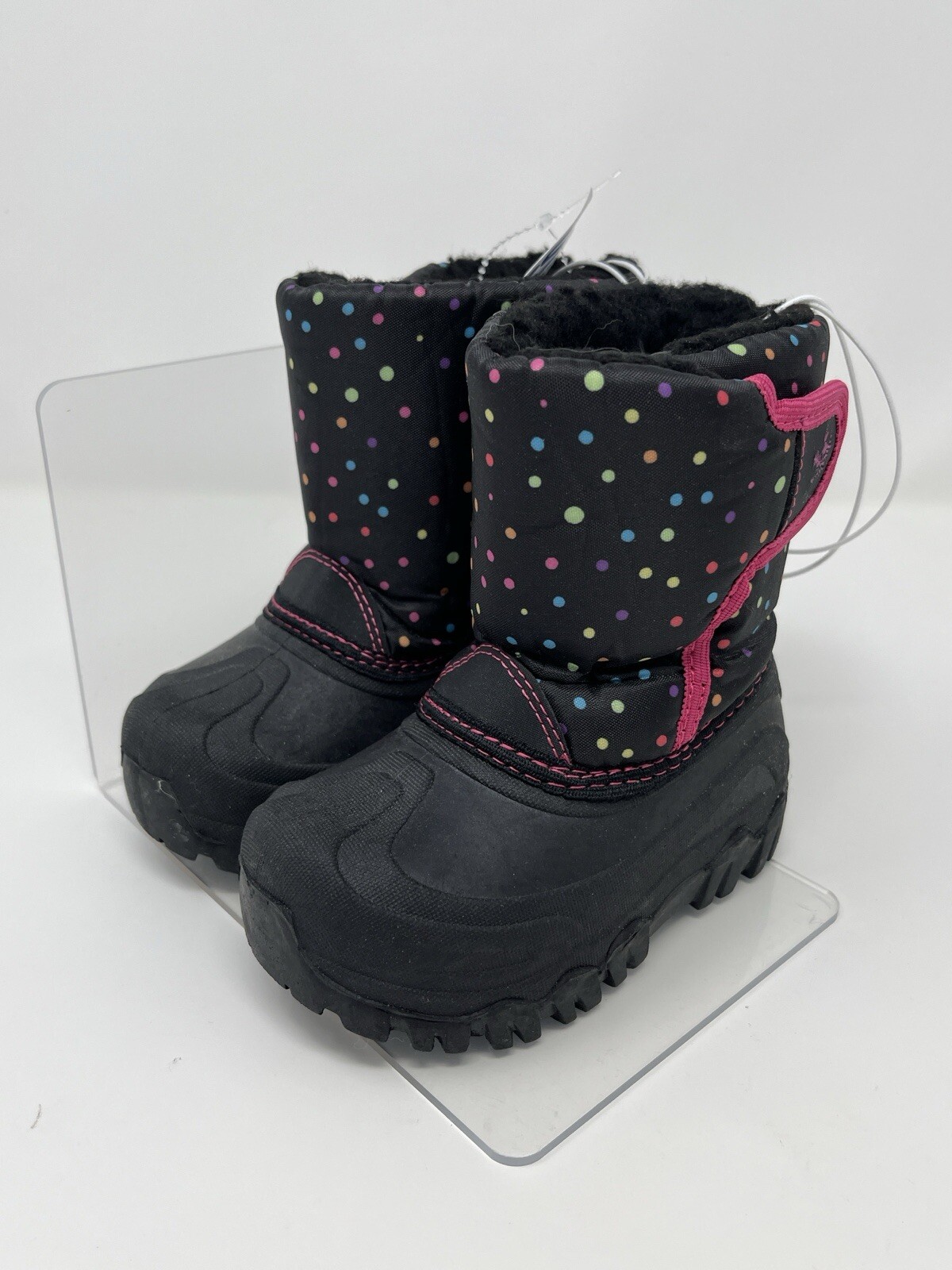 US Sports Girls Black Polka Dots Snow Boots size 7