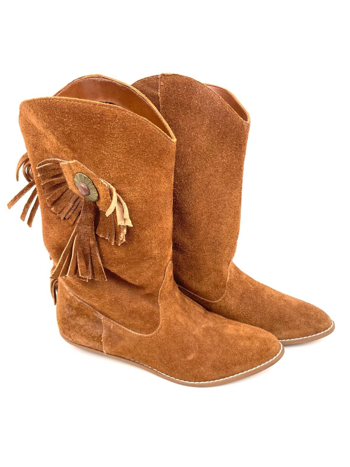 Westies Suede Women Boots Indian Handmade Moccasins Size 6.5M