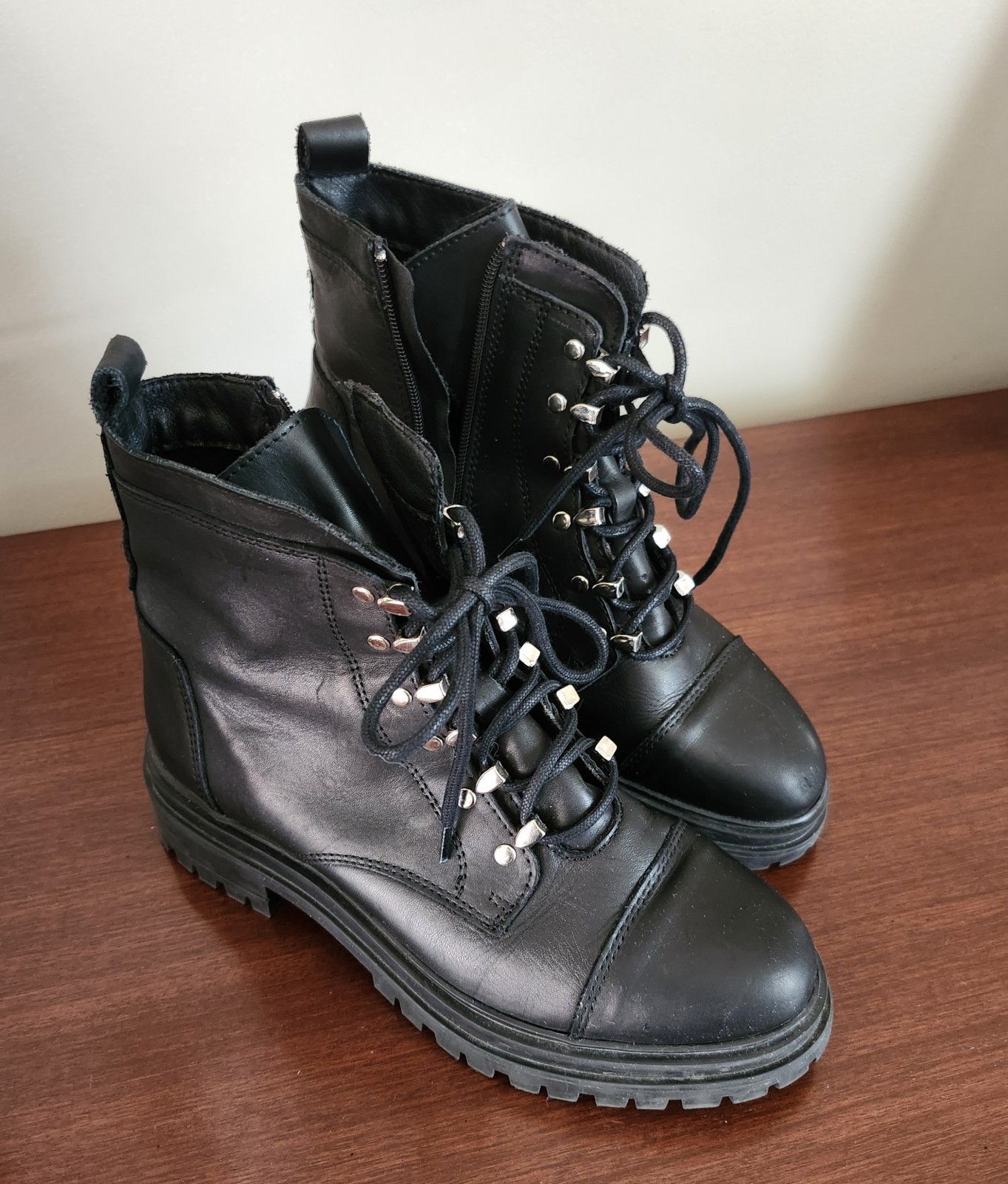 Chabers Women Boots Black Size 7.5 Leather Portugal Boots