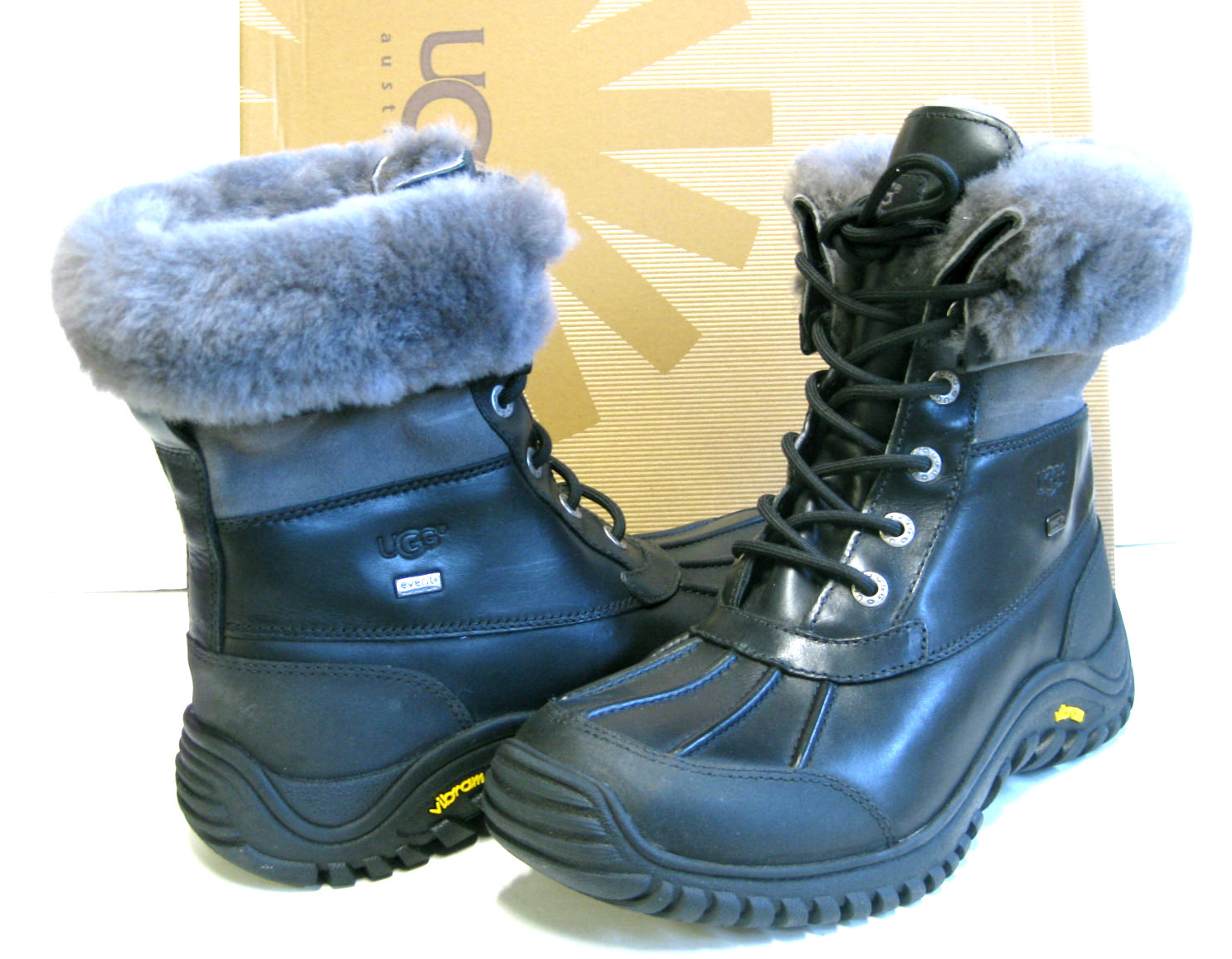 UGG ADIRONDACK II WOMEN WINTER BOOTS LEATHER BLACK US 5.5 /UK 4 /EU 36.5 /JP22.5