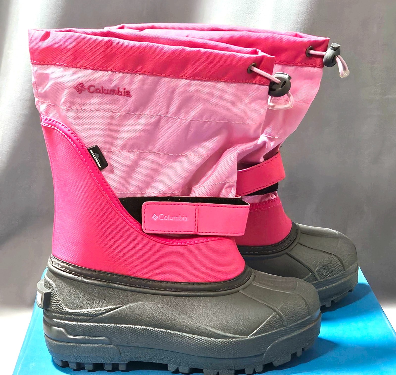 Columbia Youth Girls Powderbug Plus II Pink Waterproof Winter Snow Boots Size 2