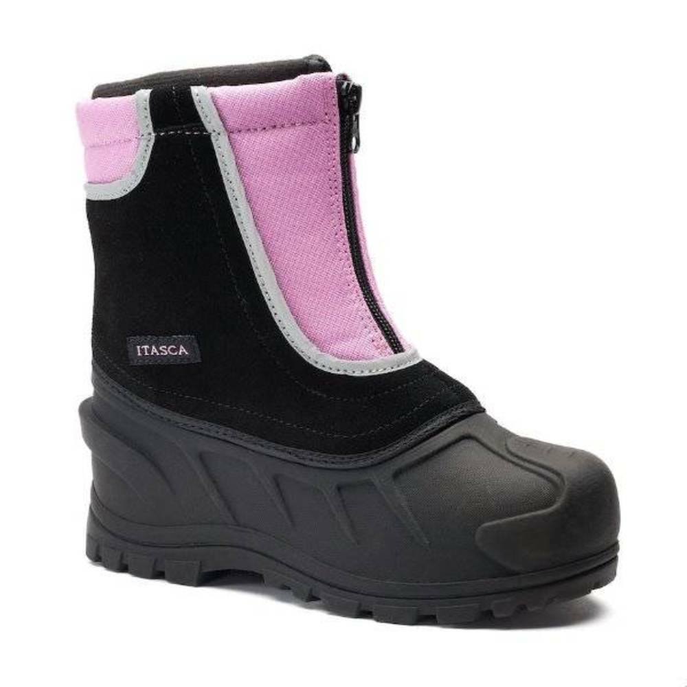 Girls Snow Boots Winter Itasca Mid Removeable Liner Black Pink $50 NEW-size 5