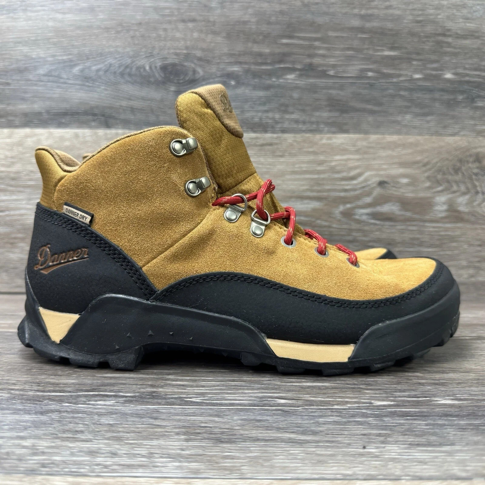 Danner Panorama 6″ Mid Women Boots Hiking Size 9.5 Brown Black Waterproof Trail