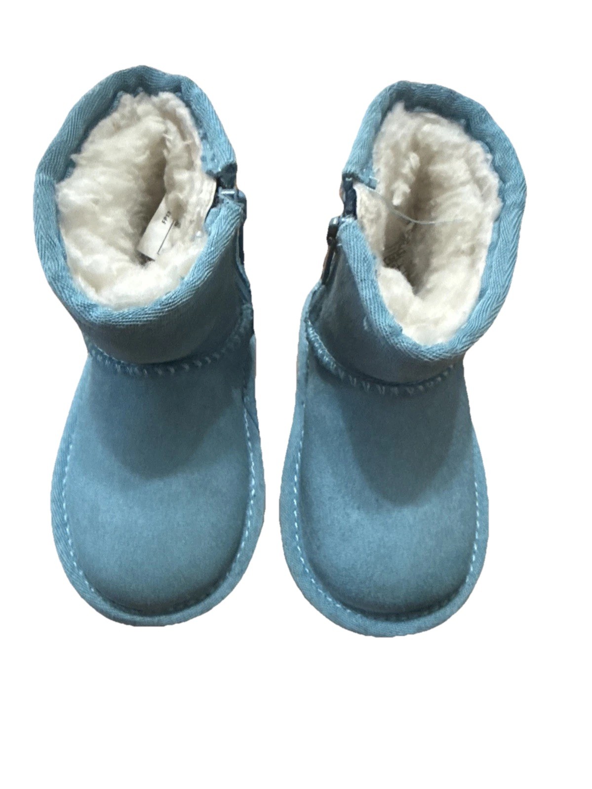 Koolaburra by UGG Aqua Suede Girls Boots Size 5 Faux Fur Lined Winter Boot Zip