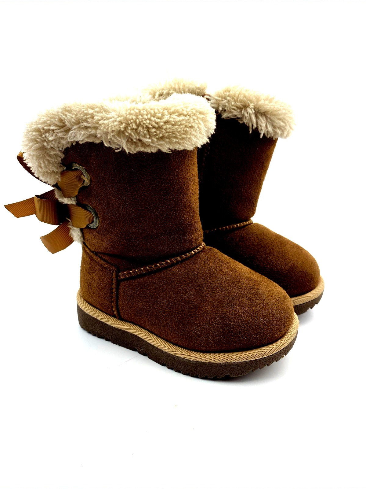 Baby Winter Boots Size 5M Girls Brown Zipper Bow Children Kids Footwear Hot Cake