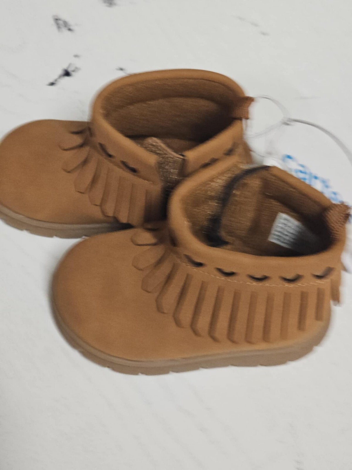🐻 Carter’s Just One You  Baby Girls’ Winter Boots – Brown Size 3