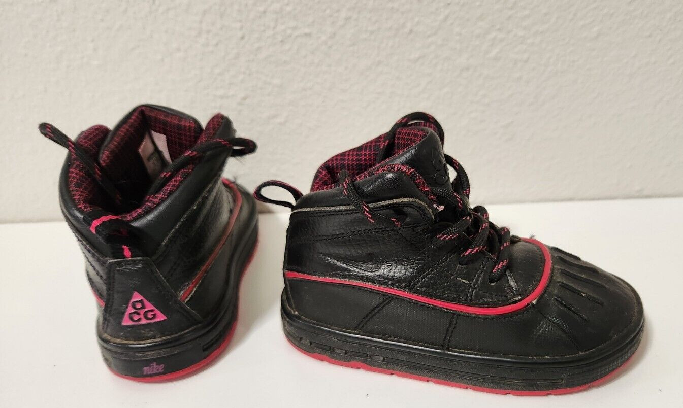 Nike ACG Winter Boots Toddler Baby Girls 7.5c Black Pink Woodside 524878-001