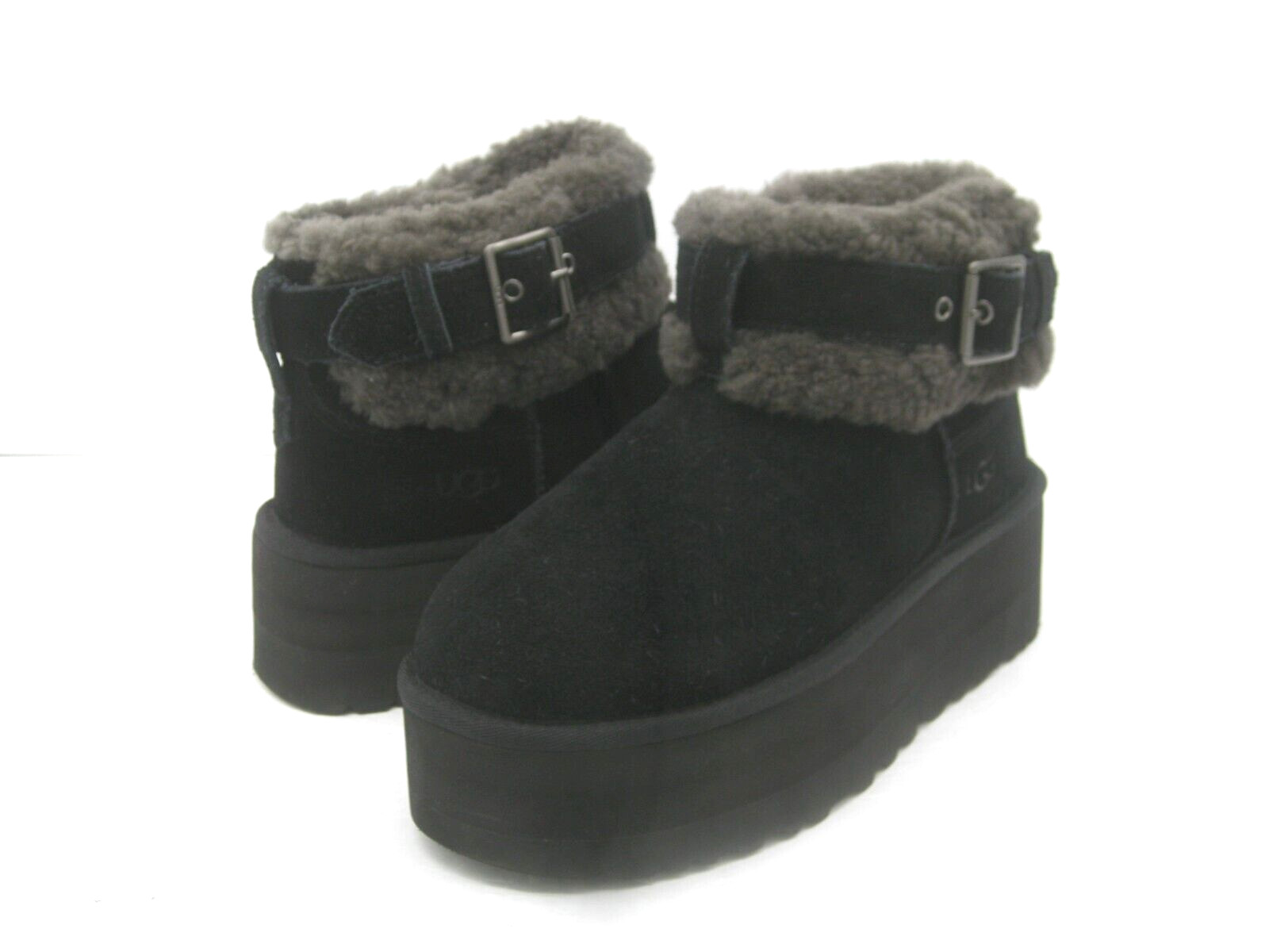 UGG ULTRA MINI BELTED ROLLER WOMEN BOOTS SUEDE BLACK US 6 /UK 4 /EU 37 /JP 23