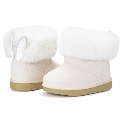 Girls Winter Boots Toddler Snow Boots Kids Warm Shoes Fur 6 Toddler White B