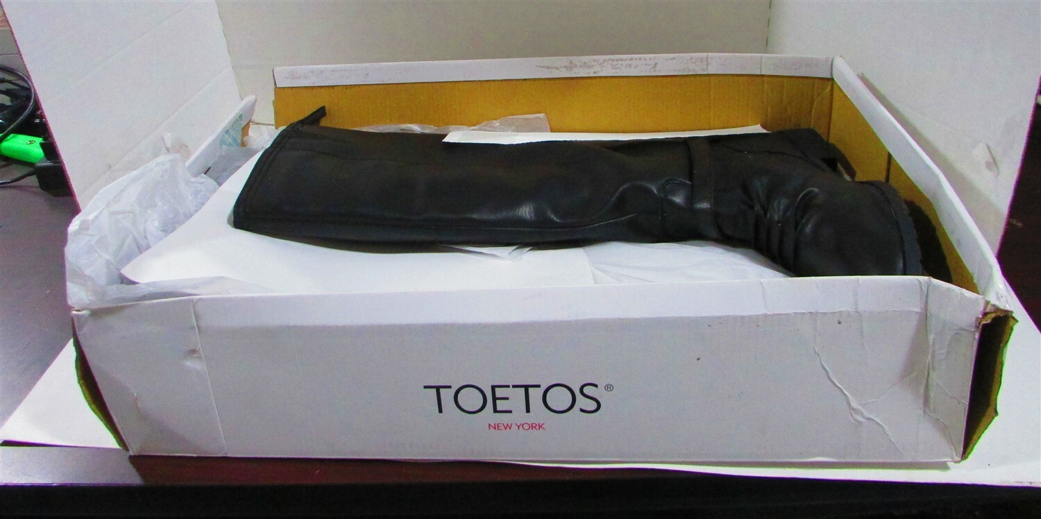 Toetos New York Jordan Women’s Black Synthetic Tall Biker Boots Riding Shoes 10