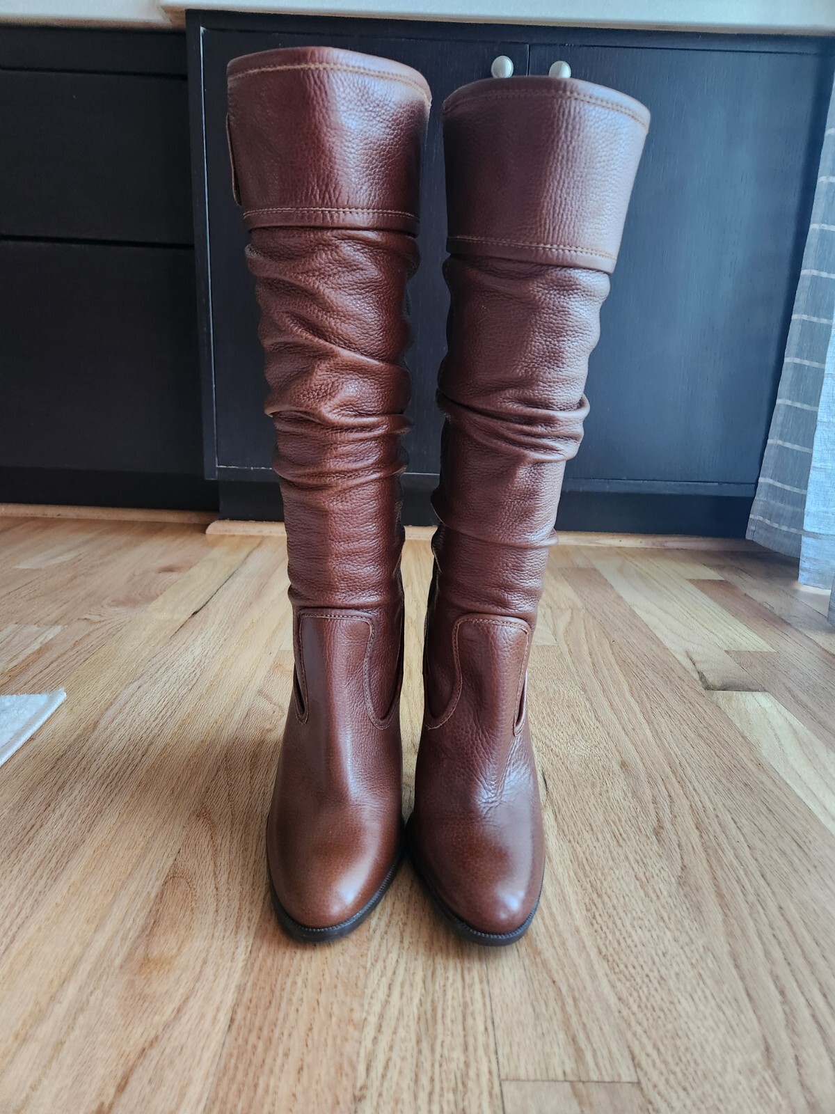 Kasha women boots,size 7M,brown leather knee high