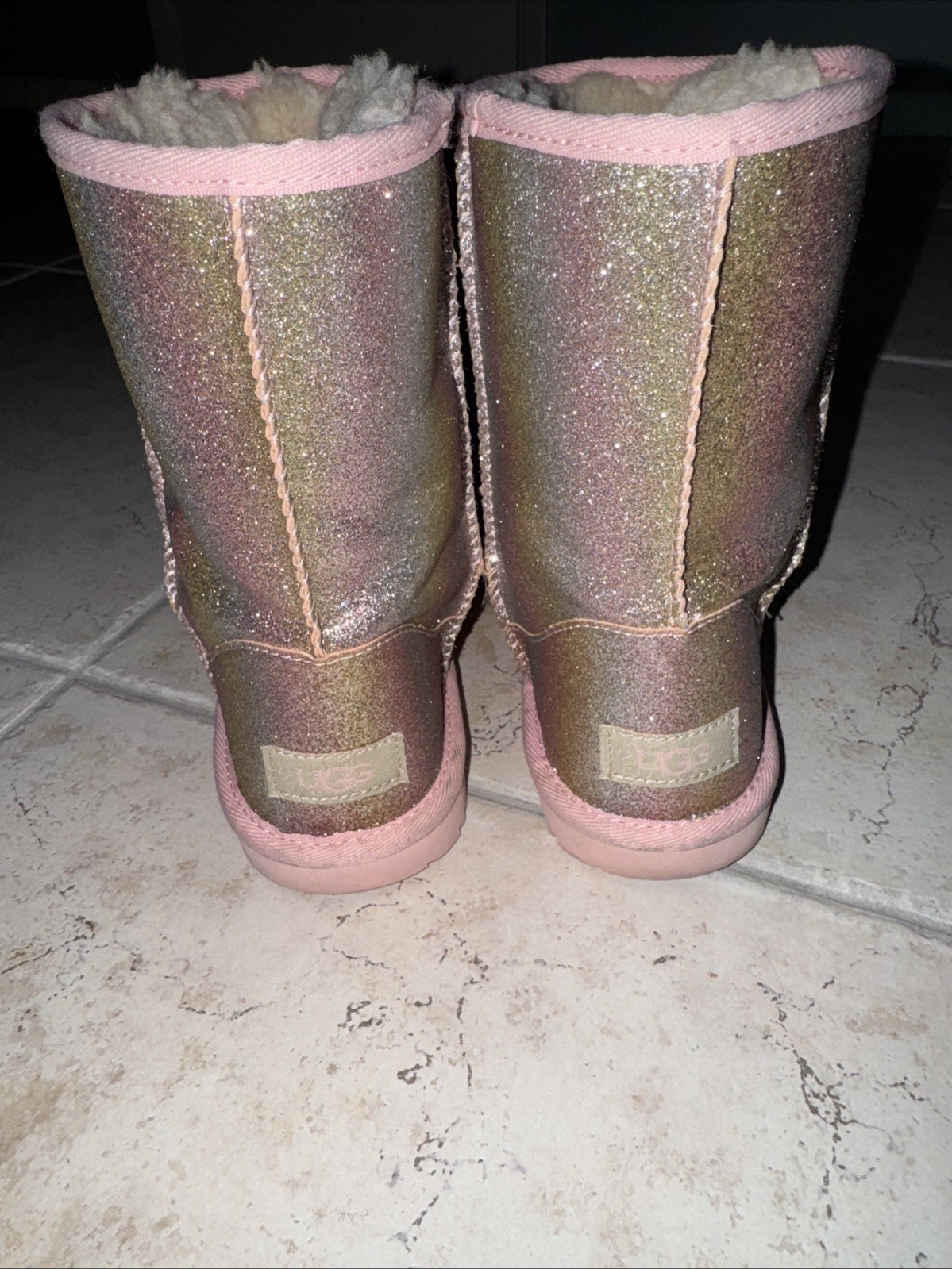 UGG Girls Boots Pink Suede USA Size 4, UK 3, Pre-owned OK condition