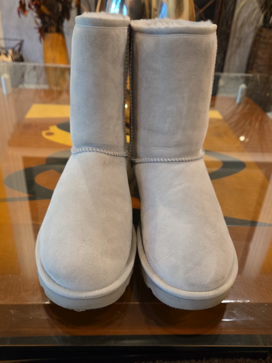 UGG CLASSIC SHORT II  METALLIC WOMEN BOOTS SUEDE GERY US 10 EU 40