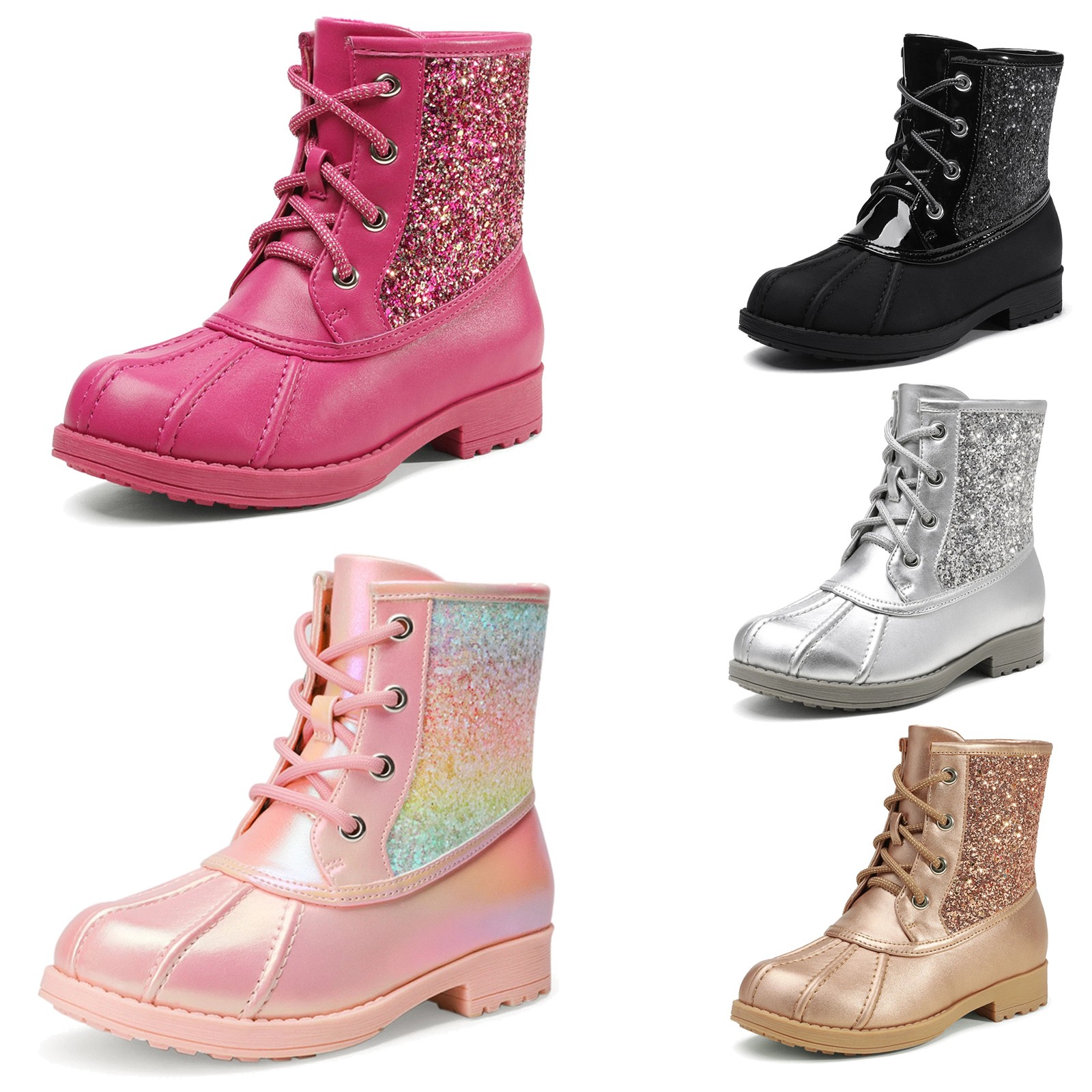 Kids Girls Toddlers Combat Boots Side Zipper Fashion Riding Boots Ankle Boots