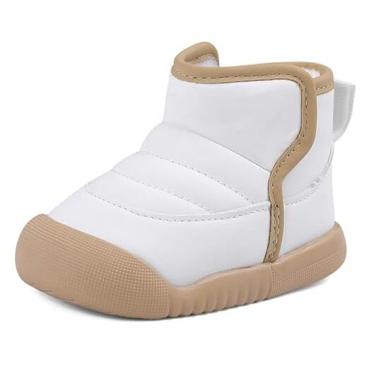 Baby Boys Girls Winter Boots Toddler Warm Plush Lining Snow 6 Toddler Beige