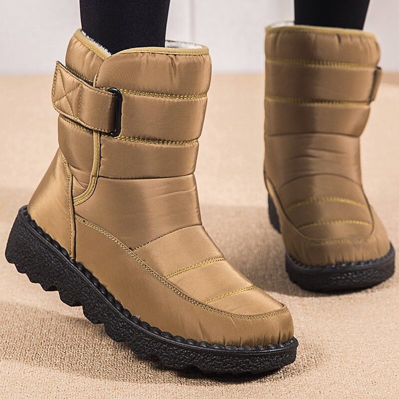 Women Boots Mid-Calf Winter Shoes Snow Boots Casual Watarproof Platform Heels