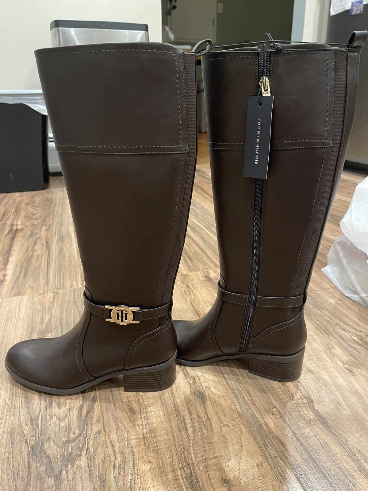 Tommy Hilfiger Fall Riding Equestrian Idalia Brown Boots women 7 new